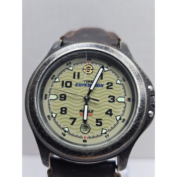 Timex Expedition Field Watch T47012 42mm Indiglo Date Olive Dial New Battery - Picture 4 of 13